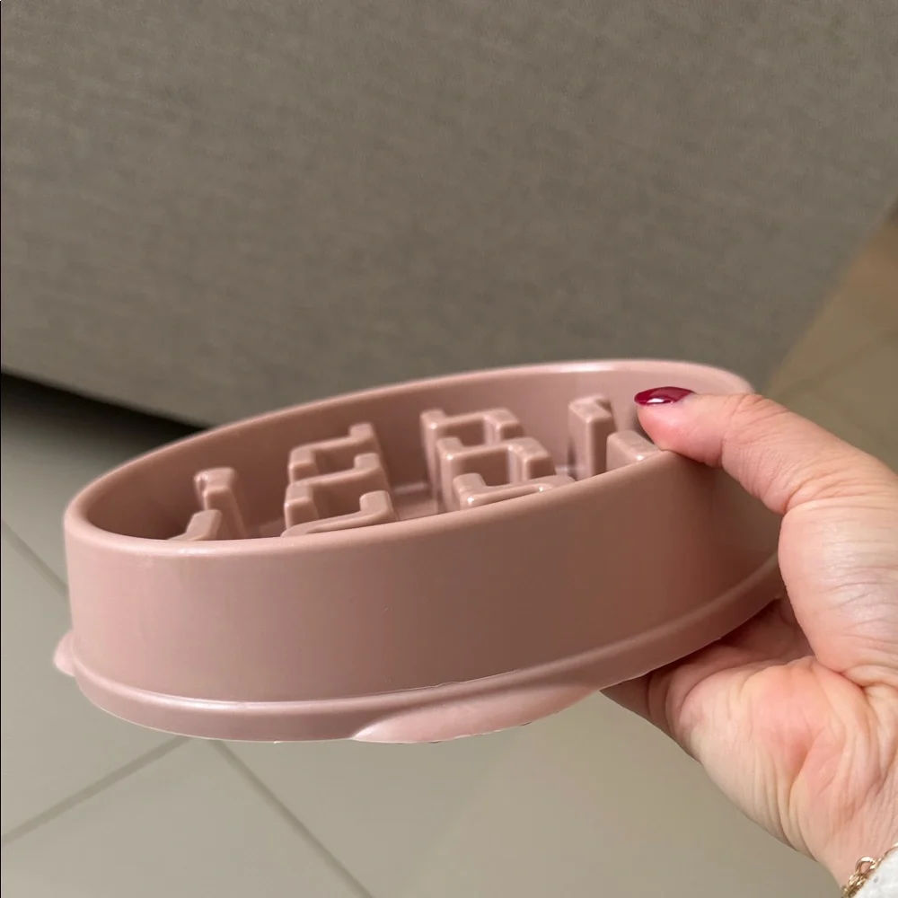 Blush Pink Pet Slow Feeder Bowl